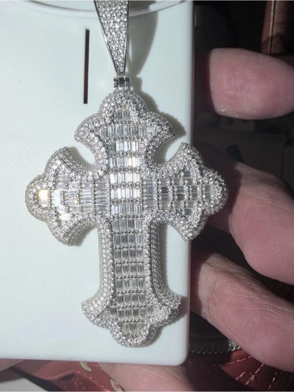 Massive Iced Out  Cross - Solid 925 Sterling Silver
